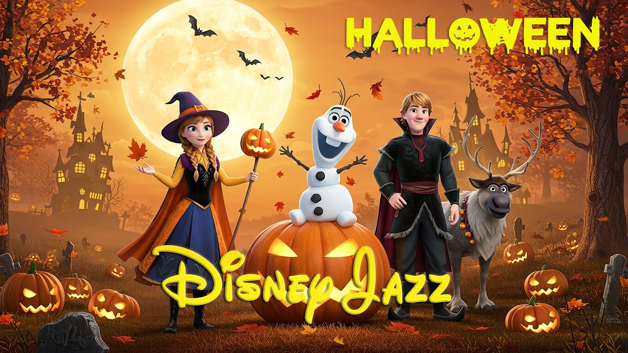 🎃 Autumn Halloween 2025 🍁 Cozy Halloween Disney Ambience 🍂 Disney OST Jazz Music for Work, Study