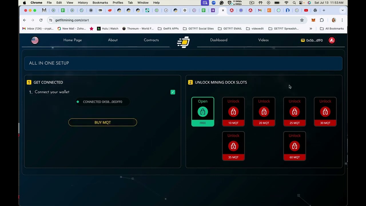 GetFit Mining. Unlock Mining Dock Slots Using MoveQuest on the Avalanche Blockchain