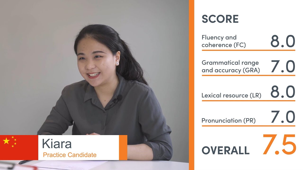 IELTS Speaking - Band 7.5 - with expert feedback (Kiara from China 🇨🇳)