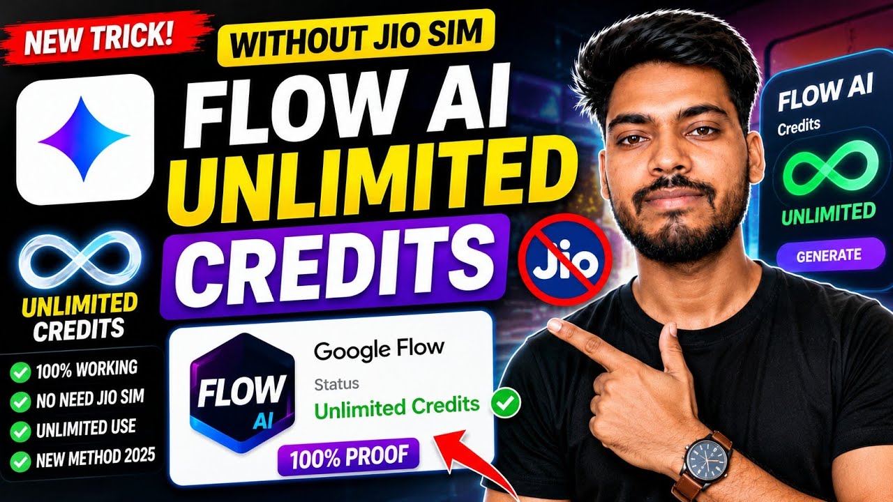 How to Get Unlimited Google Flow Credits Without a Jio SIM 😱 | Free Google Flow Credits