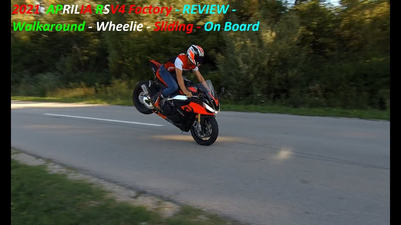 2021 APRILIA RSV4 1100 FACTORY REVIEW - WALKAROUND - WHEELIE - SLIDING - ON BOARD