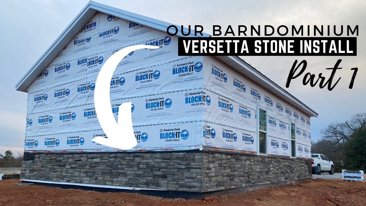 Versetta Stone Wainscoting Install On Our Barndominium - Part 1