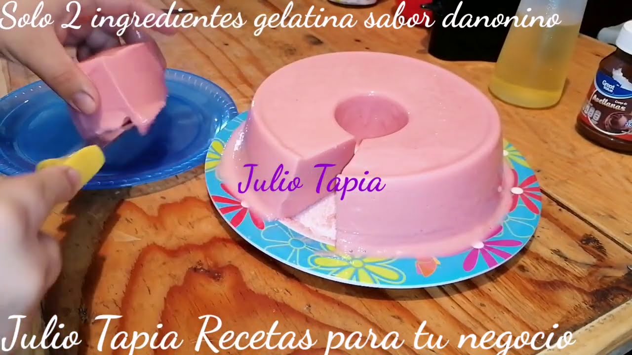 Con solo 2 ingredientes gelatina sabor danonino de fresa cremosita y deliciosa