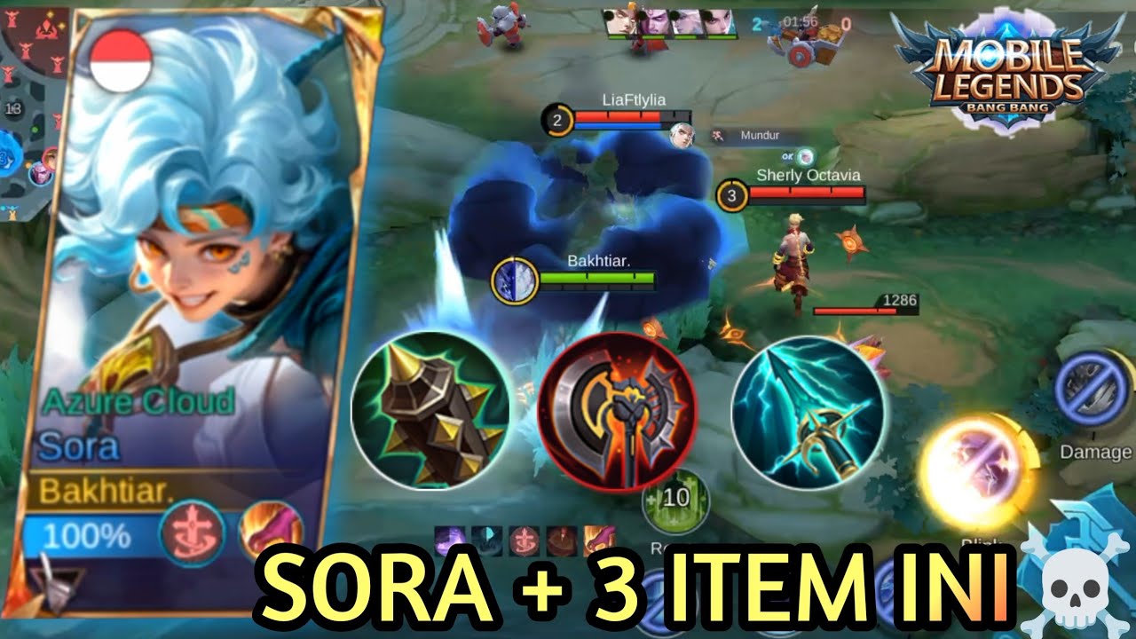 THIS 3 ITEM COMBO!!MAKE YOUR SORA OVERPOWERED!! META SORA JUNGLER😱