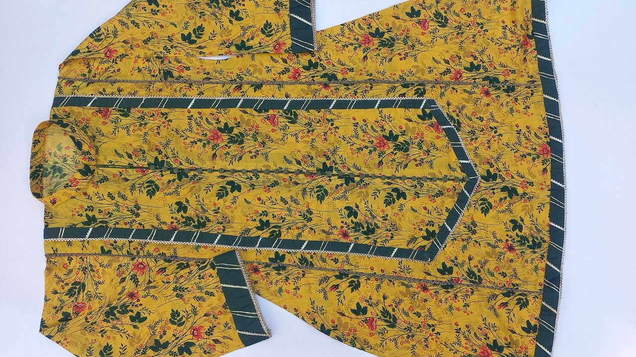 ✅Center Fancy Fabric patti frock design making/Handmade Fashion Patti Panels frock cutting stitching