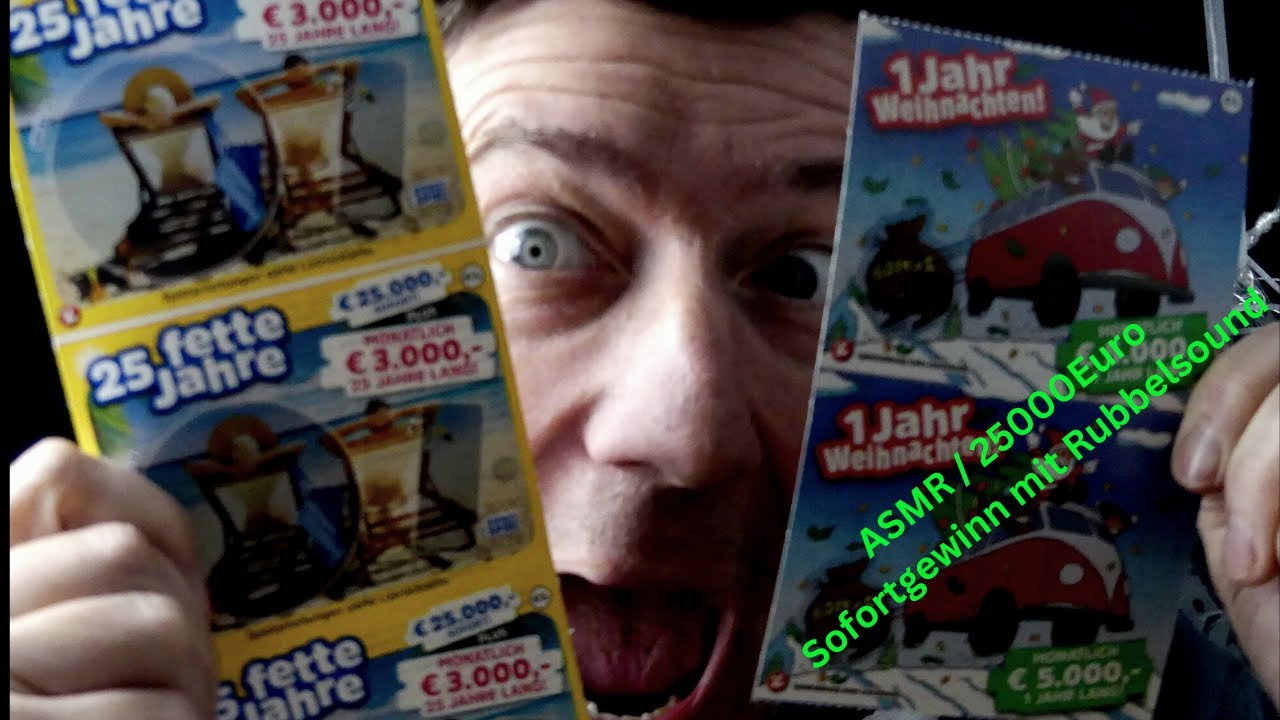ASMR - 25000 Euro Sofortgewinn mit Rubbellos Scratching