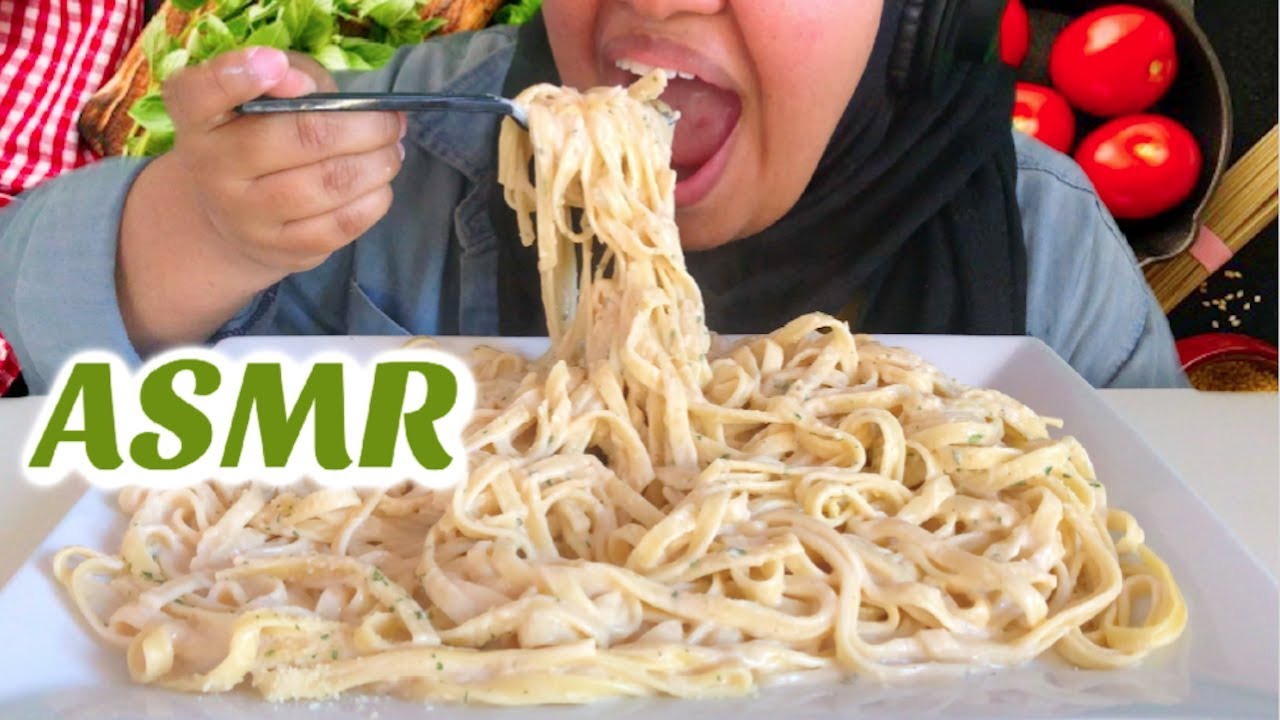 ASMR Creamy Fettuccine Alfredo | BIG BITES | Creamy Eating Sounds | No Talking | Diamond ASMR