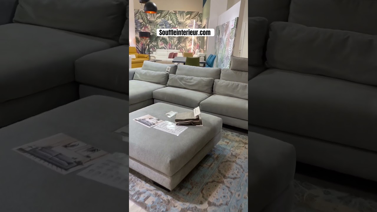 Découvrez le canapé d’angle gris avec méridienne ROMANE - souffleinterieur.com 😉