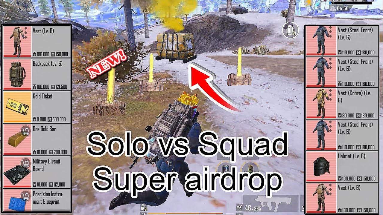 Solo vs Squad: I looted the entire Super Airdrop Metro Royale Pubg