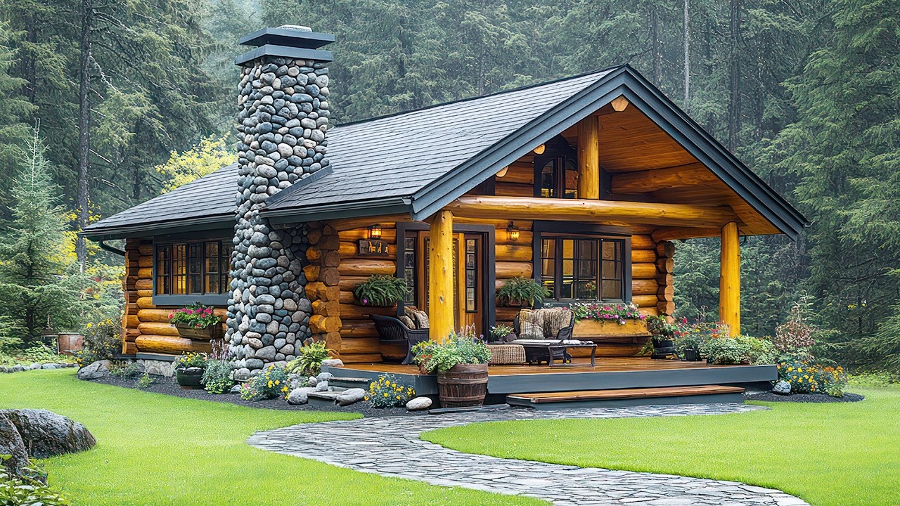 New Tiny House Inspiration: Stone & Log Cabin Edition 2025