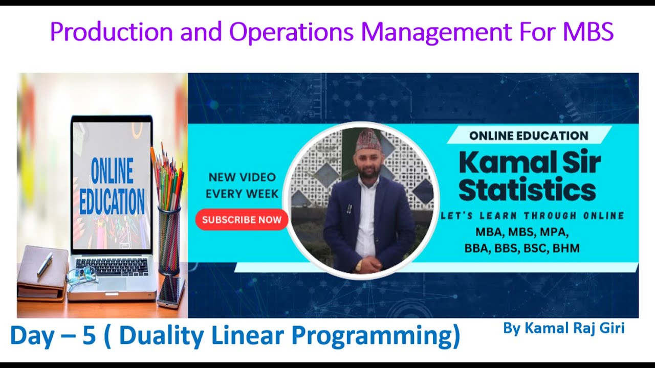 Dual Linear Programming /IMP/Part 5/ MBS Second Semester/POM/(MBS, MBA, MPA POM Online Class Videos)