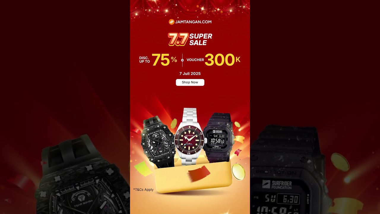 7.7 Super Sale cuma ada 7 Juli. War sekarang di JAMTANGAN.COM!
