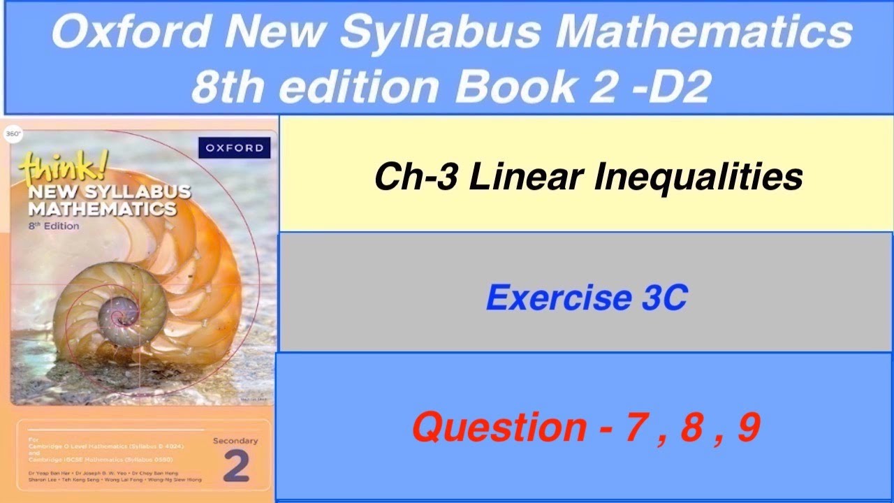 Exercise 3C Question-7, 8, 9  Oxford New Syllabus Mathematics 8th edition Book 2 | EX- 3c book 2