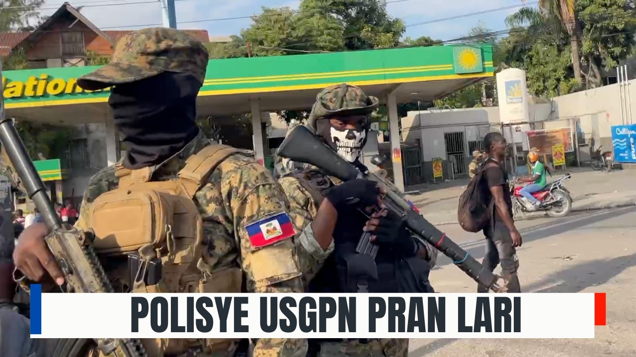 FLASH! Yon pakèt polisye #USGPN ki te konn nan palè okipe lari Port-Au-Prince nan moman an la