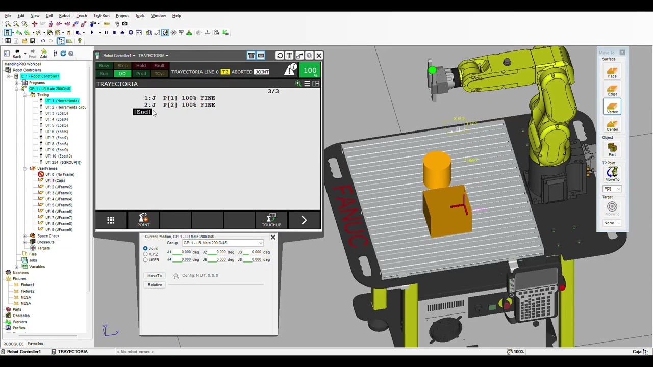 Vídeo 2 Fanuc. Trayectoria lineal y circular - Ivan castell