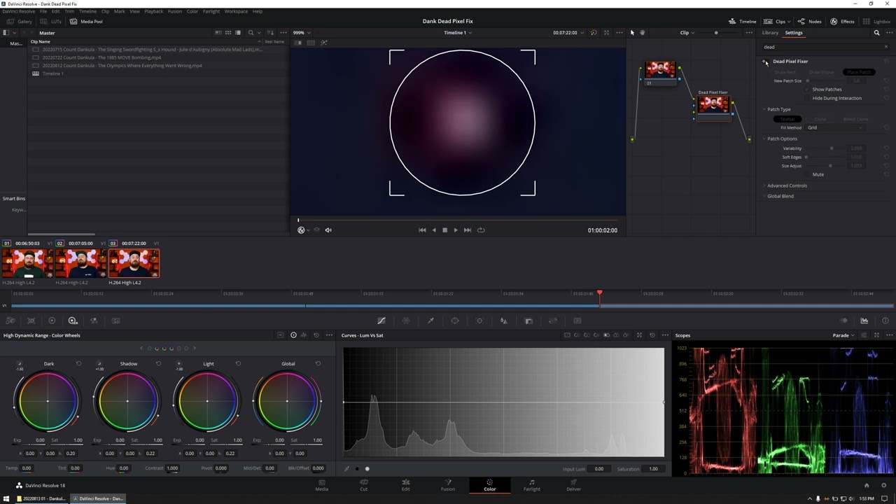 Fix Dead Pixels Using Davinci Resolve