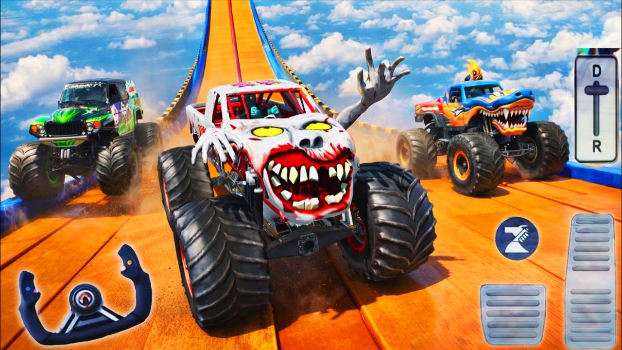 Zombie Monster Truck Stunt Driving 2026 | Mega Ramp Racing Driving Simulator -Android GamePlay Video