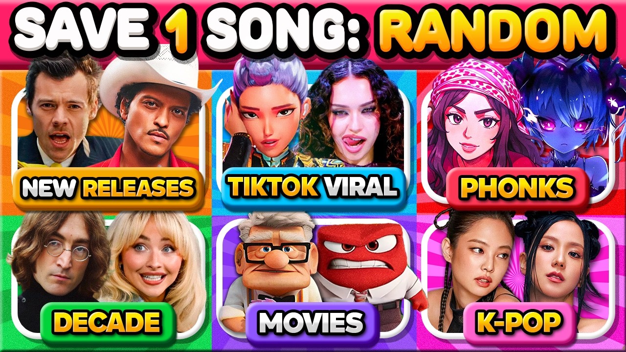 Save One Song: RANDOM Rules, 6 SONGS, Save your Favorite Tracks! | Music Quiz