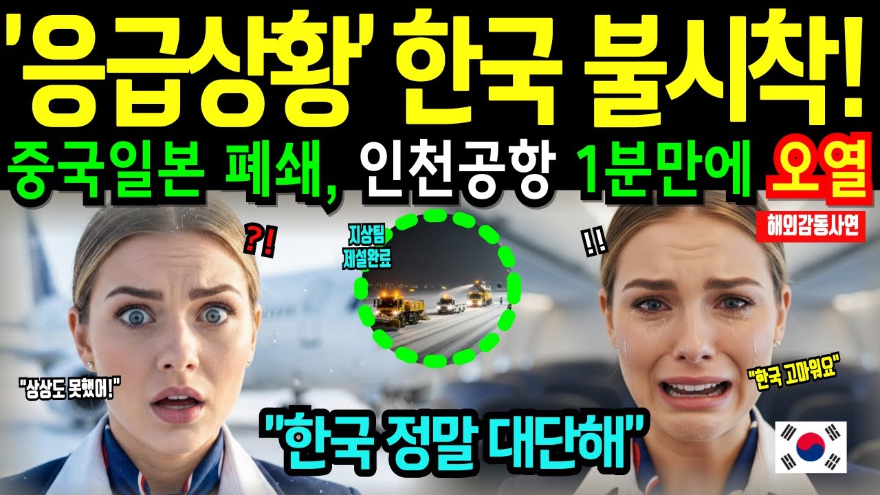 [해외감동사연] 노르웨이 미녀승무원, 초비상! 폭설로 불시착한 인천공항에서 1분만에 무릎꿇고 눈물로 고백한 사연