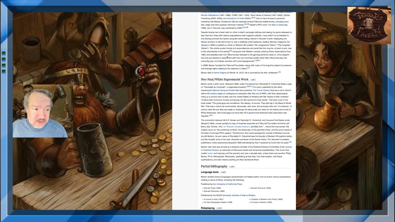Newsworthy - M.A.R. Barker (Empire of the Petal Throne) Wrote a Neo Nazi Fiction Book