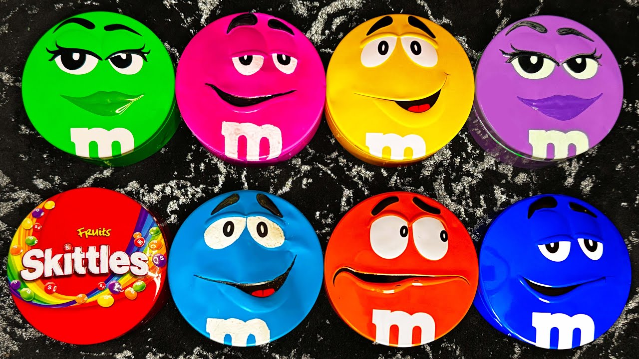 Satisfying Video | Unpacking Radiant Skittles and Delicious M&M'S Candy From Surprise Tins ASMR