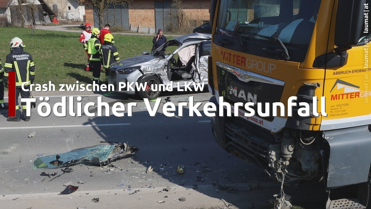 Tödlicher Verkehrsunfall: Autolenker starb auf Innviertler Straße in Krenglbach bei Crash gegen LKW
