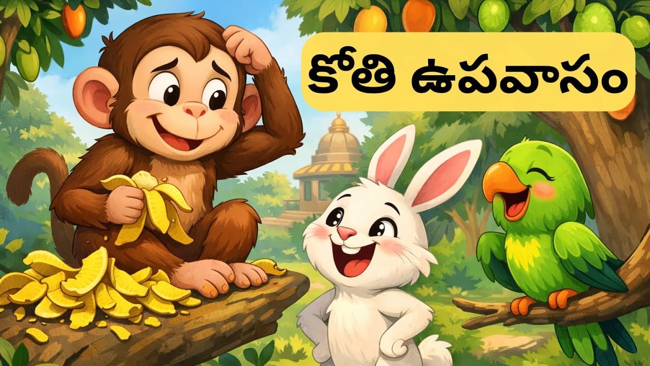 కోతి ఉపవాసం… పండ్లు చూసి ఏమైంది? || The Monkey’s Funny Fasting | Telugu Moral Story | Funny storie 