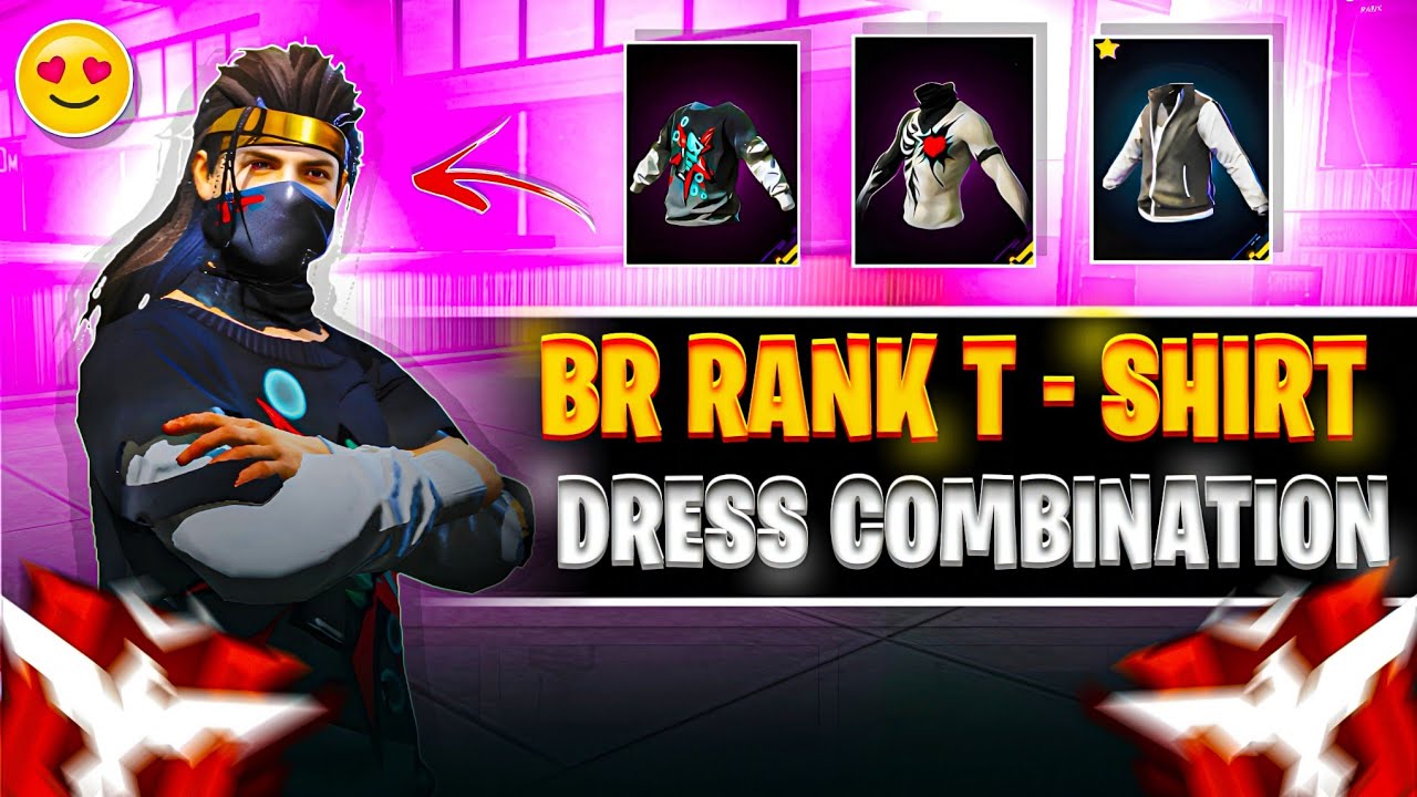 New 🤩 Free Br Rank T-shirt God Level Dress Combination in FREE FIRE 🔥 | NO TUP UP DRESS COMBINATION