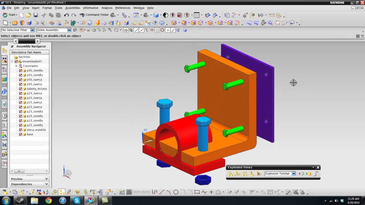 Tutorial NX (Unigraphics) - Assembly Explosions