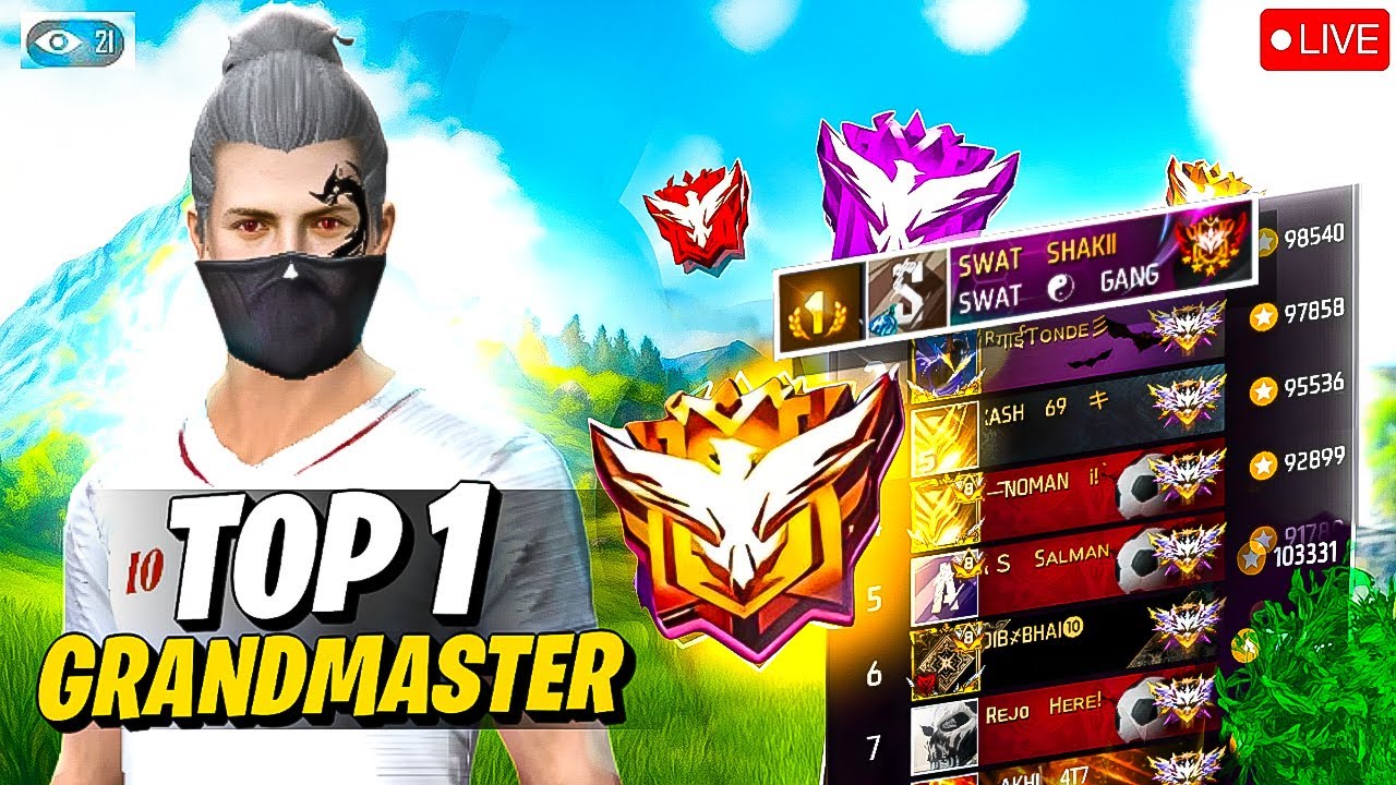🔴 [Live] Top-1 Grandmaster Rank Push 🔥 Free Fire Live #shorts #swatshakib #freefire
