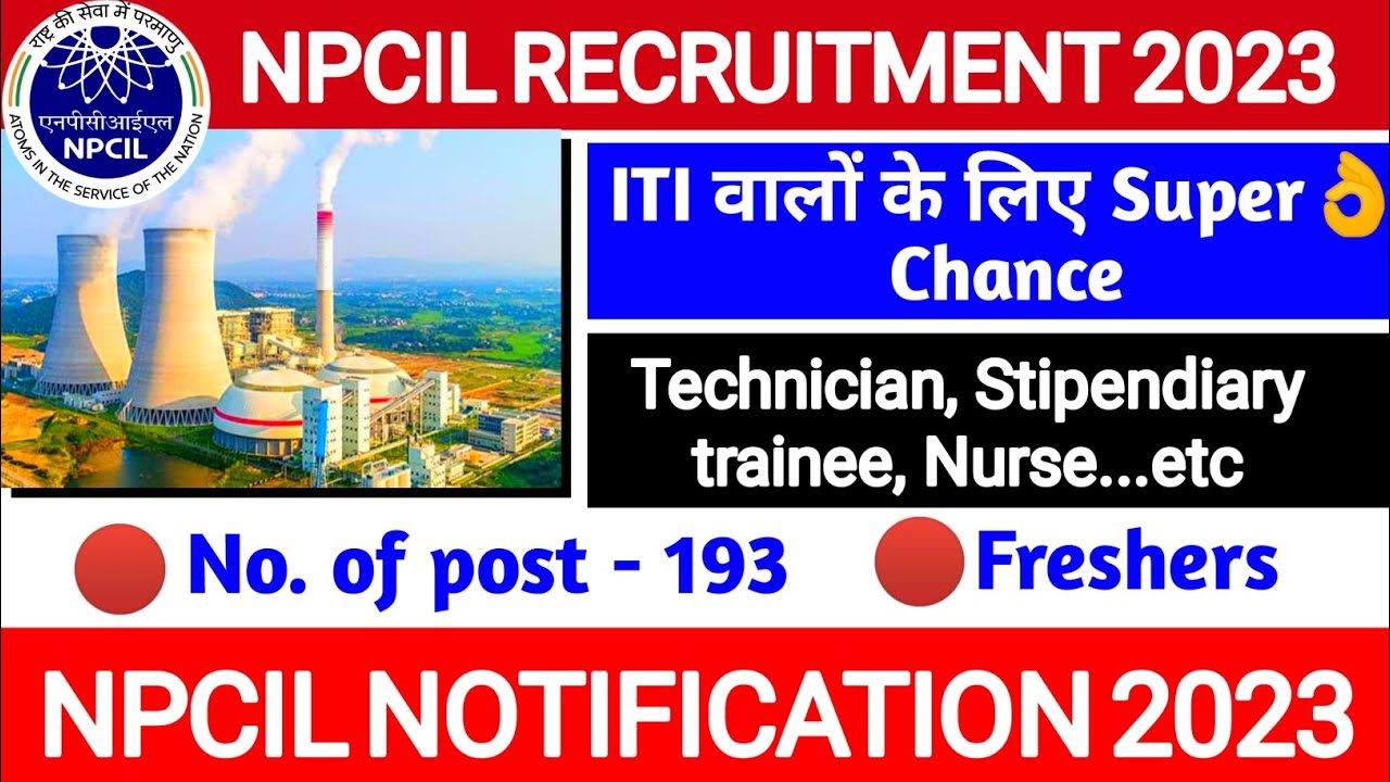 latest iti govt jobs 2023 ll npcil tarapur recruitment 2023 ll s&d education