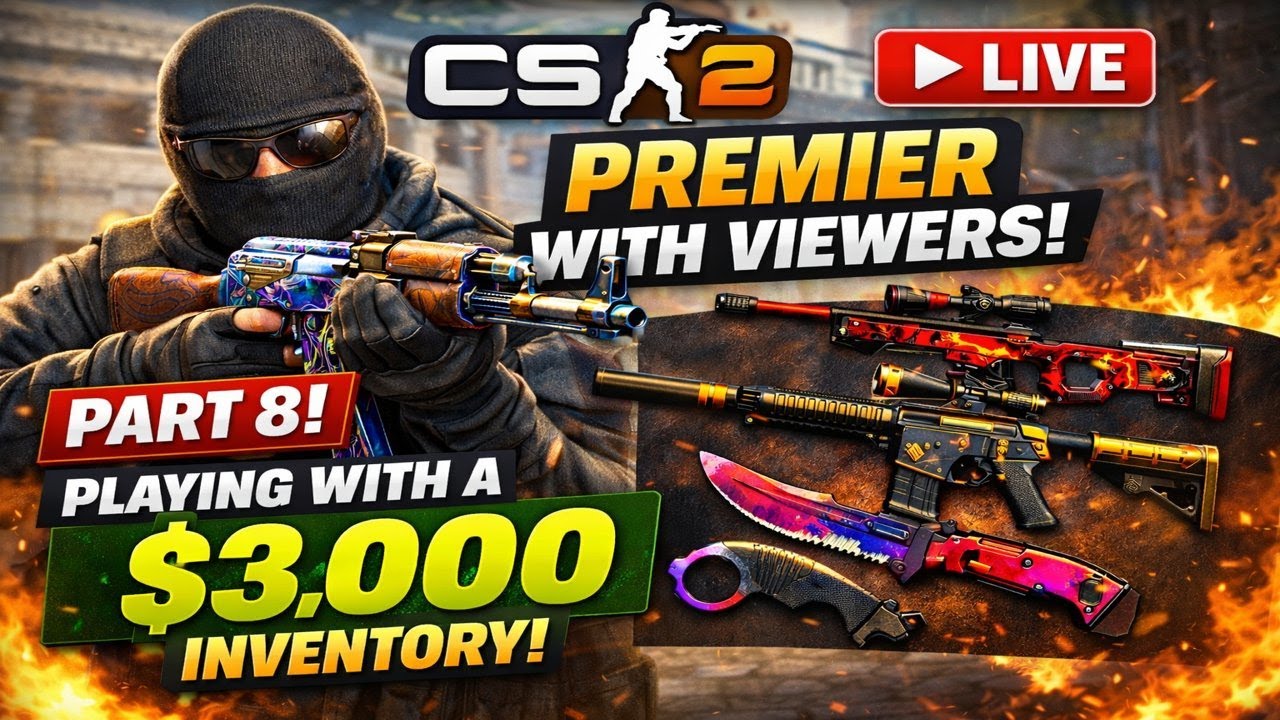 Playing Counter Strike 2 Premier With Viewers (Part 8)(Playing With A $3,000 Dollar Inventory)