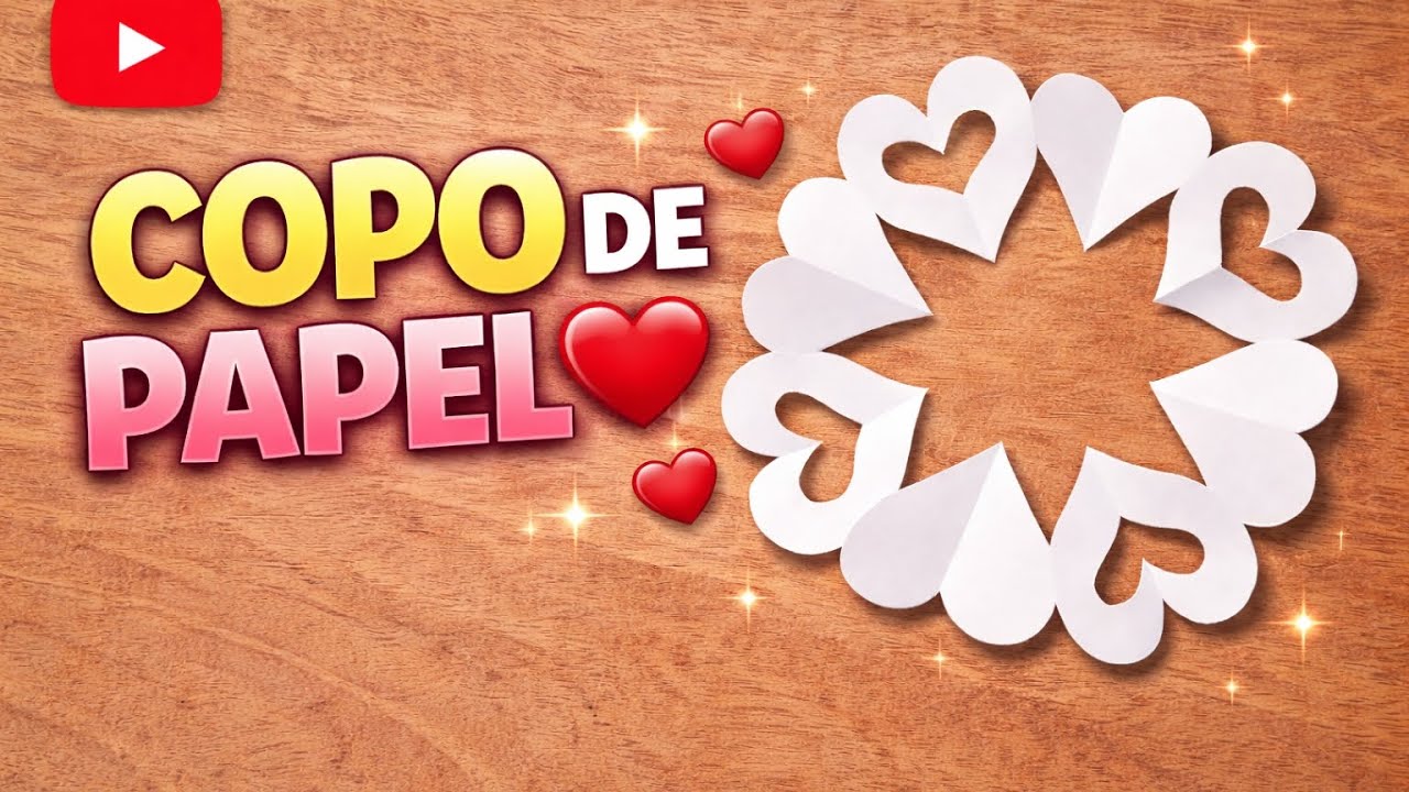 Cómo hacer un copo de corazones de papel fácil y bonito ❄️❤️ Manualidades paso a paso