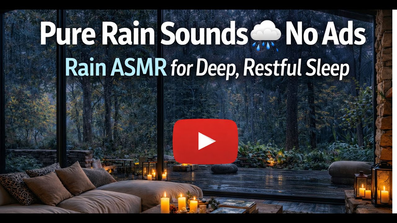 Pure Rain Sounds 🌧️ No Ads  Rain ASMR for Deep, Restful Sleep