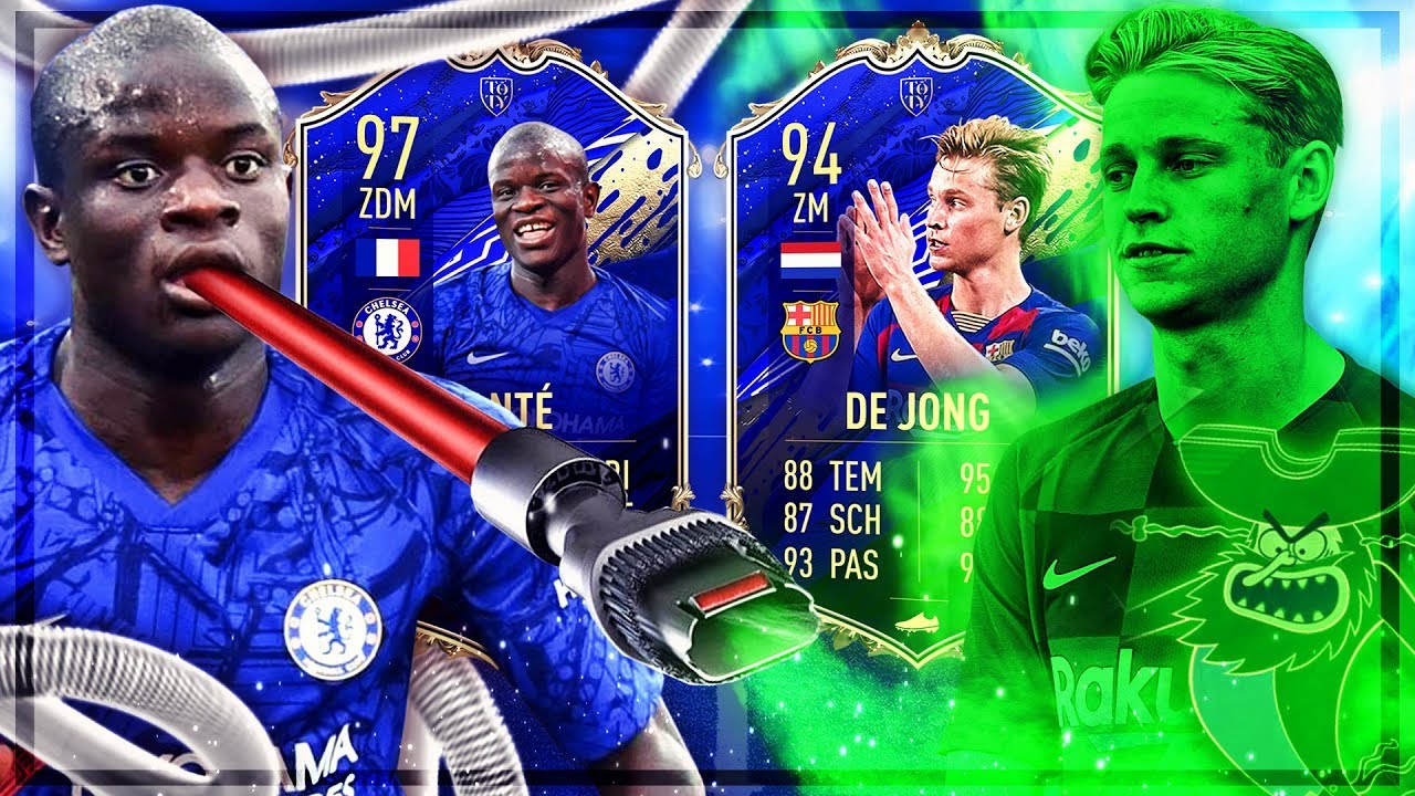 FIFA 20 : KANTE 97 TOTY vs DE JONG 94 TOTY SQUAD BUILDER BATTLE !! 🔥😱