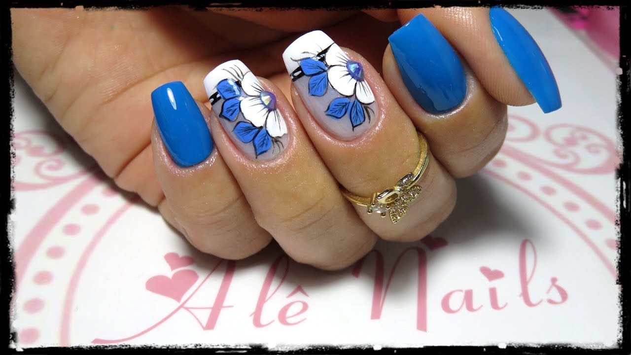Unhas decoradas Flôr linda e muito fácil de fazer