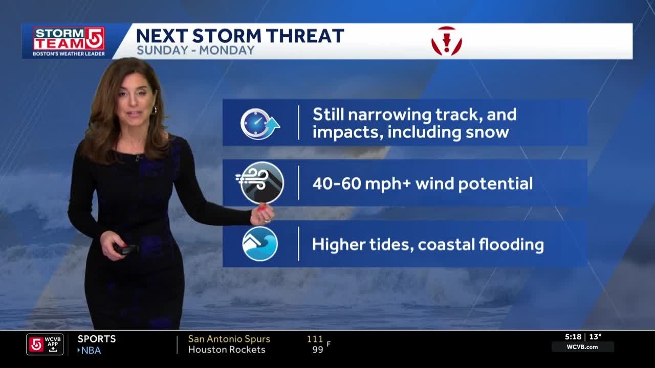 Video: Areas with best chance of seeing 6 inches of snow