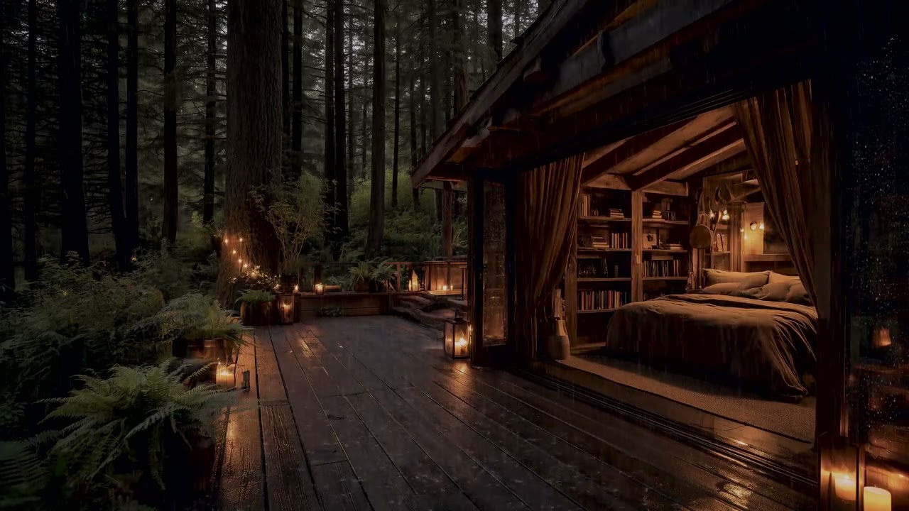 Heavy Forest Rain at Night 🌧| Calm Rain Sounds for Deep Sleep & Stress Relief