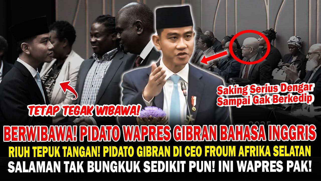 Riuh Tepuk Tangan! Pidato Luar Biasa Wapres Gibran Bahasa Inggris di CEO Forum Afrika Selatan