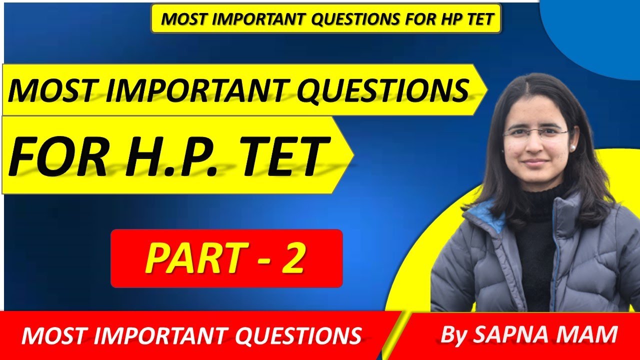 Most Important Questions for H.P. TET 2022 | Part-2 | All Competitive Exam | Pankaj Kumar