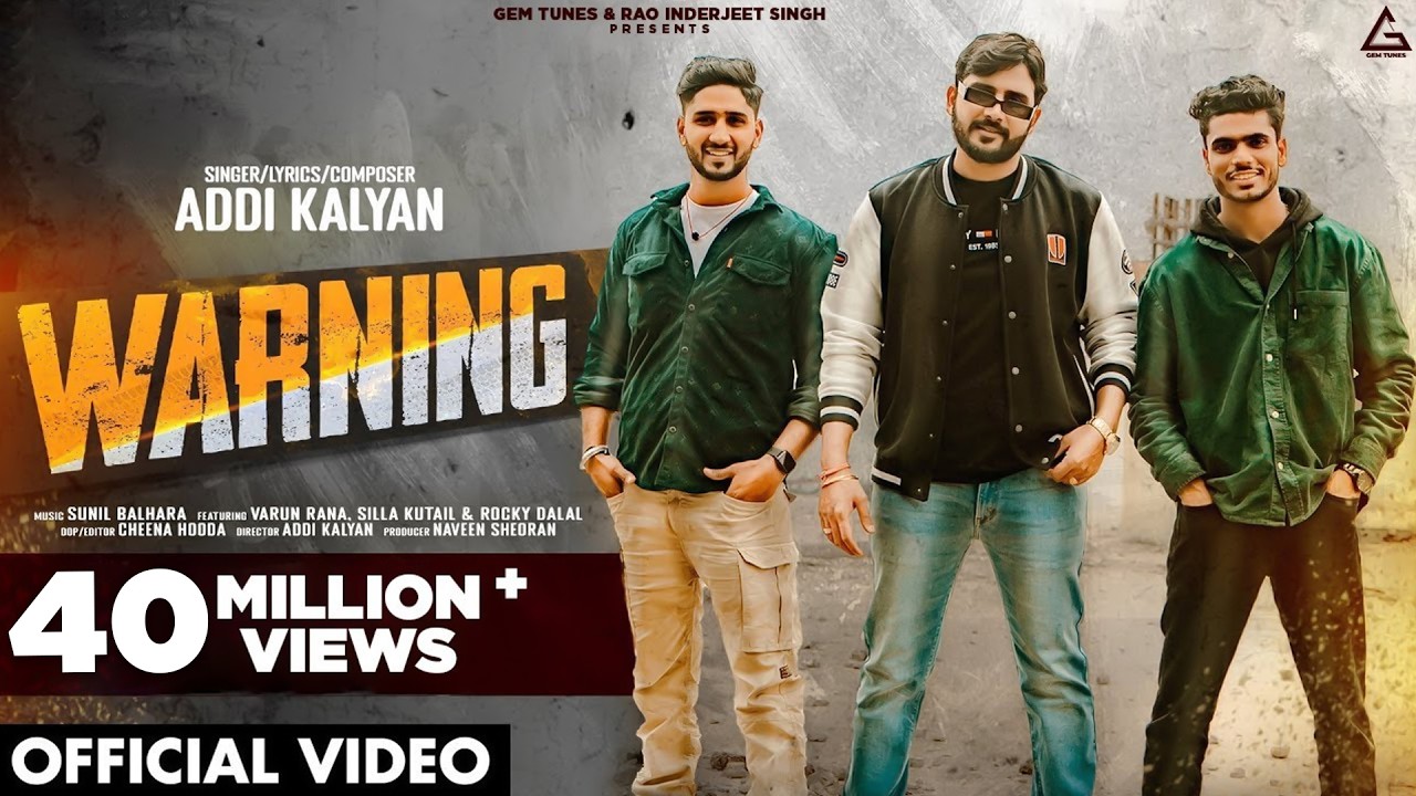 WARNING (Official Video) - Addi Kalyan | Haryanvi Songs Haryanavi 2024