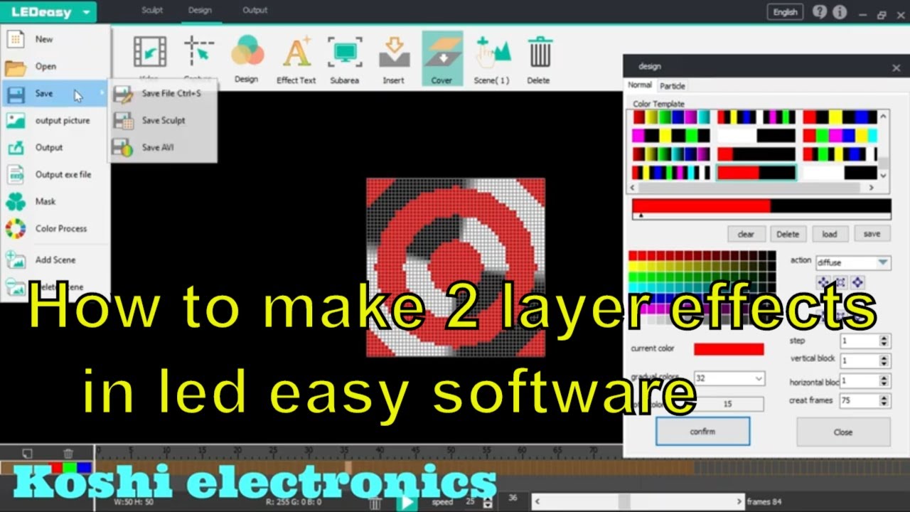 2 layer effects in led easy software