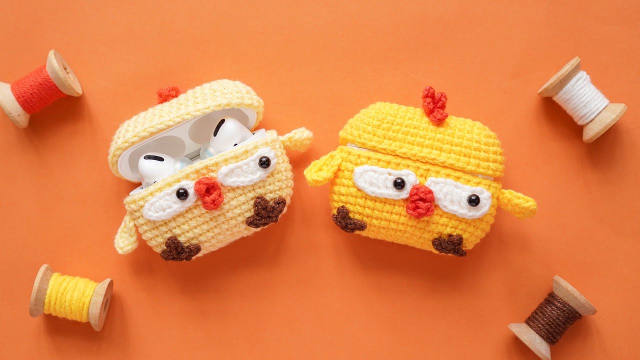 CROCHET ANGRY CHICKEN AIRPODS PRO CASE | Aquariwool Crochet