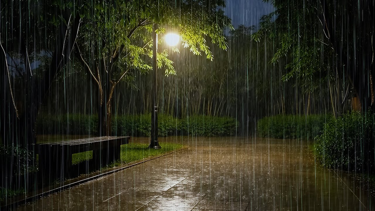 Soothing Rain falling on Quiet Night Road to Fall into Deep Sleep Fast | Rain ASMR