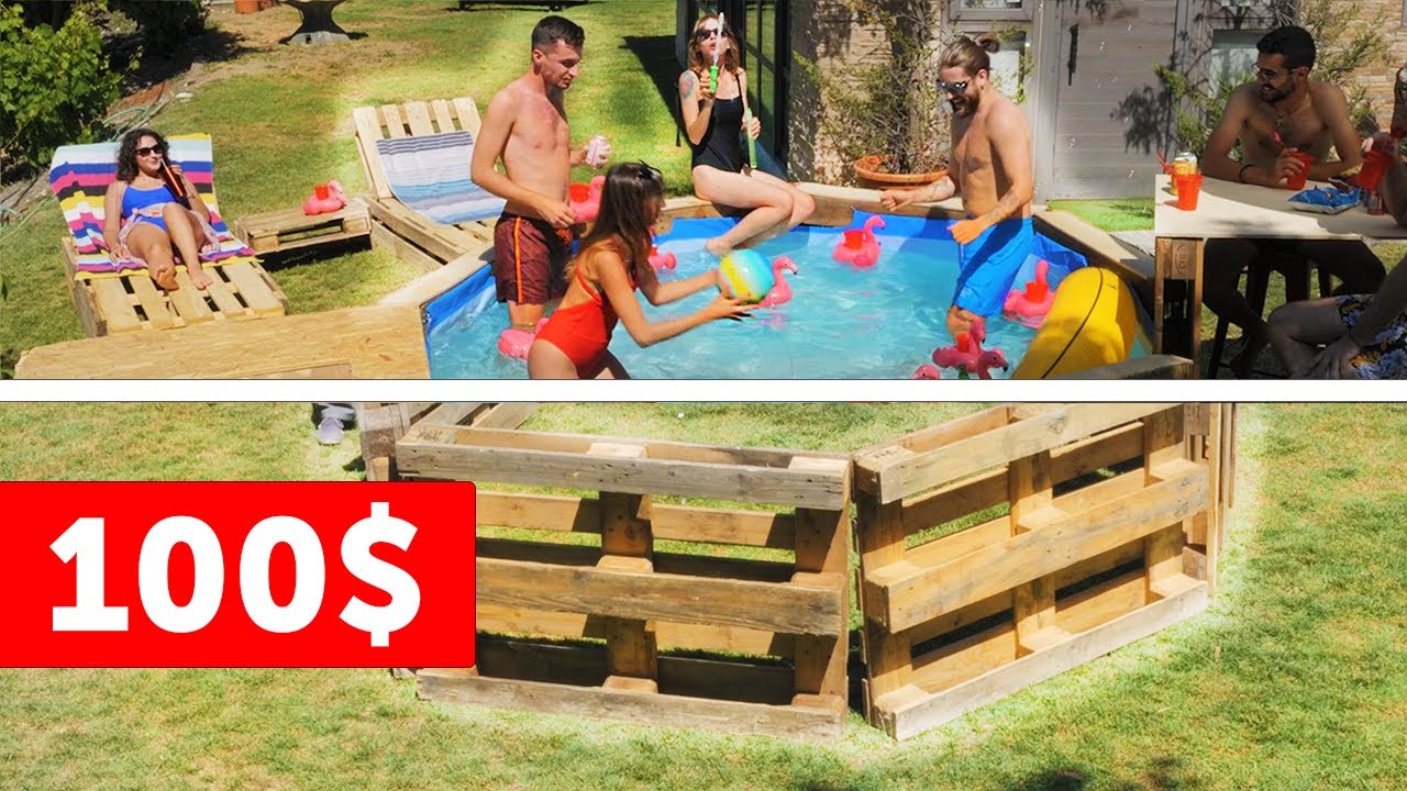 1 Day's work - Swimming pool from 8 pallets