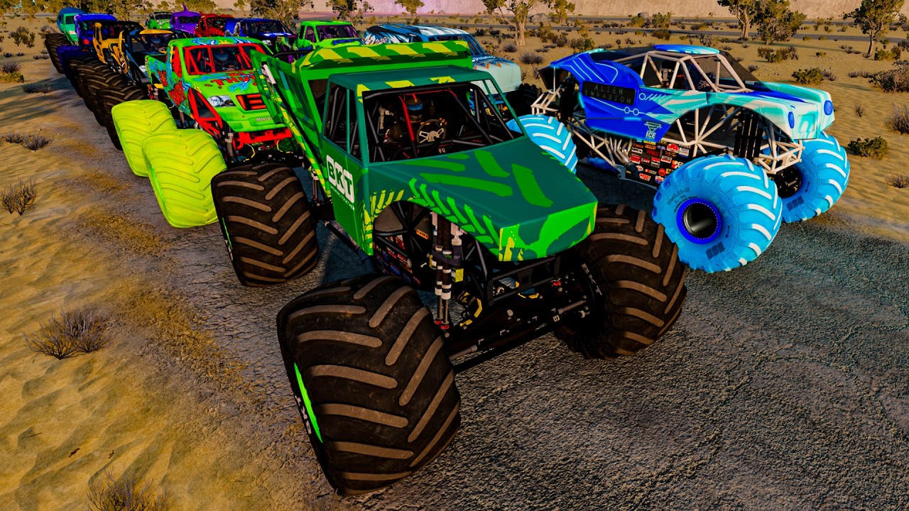 Epic High Speed monster trucks jumps stunt & crashes #42 | BeamNG Drive