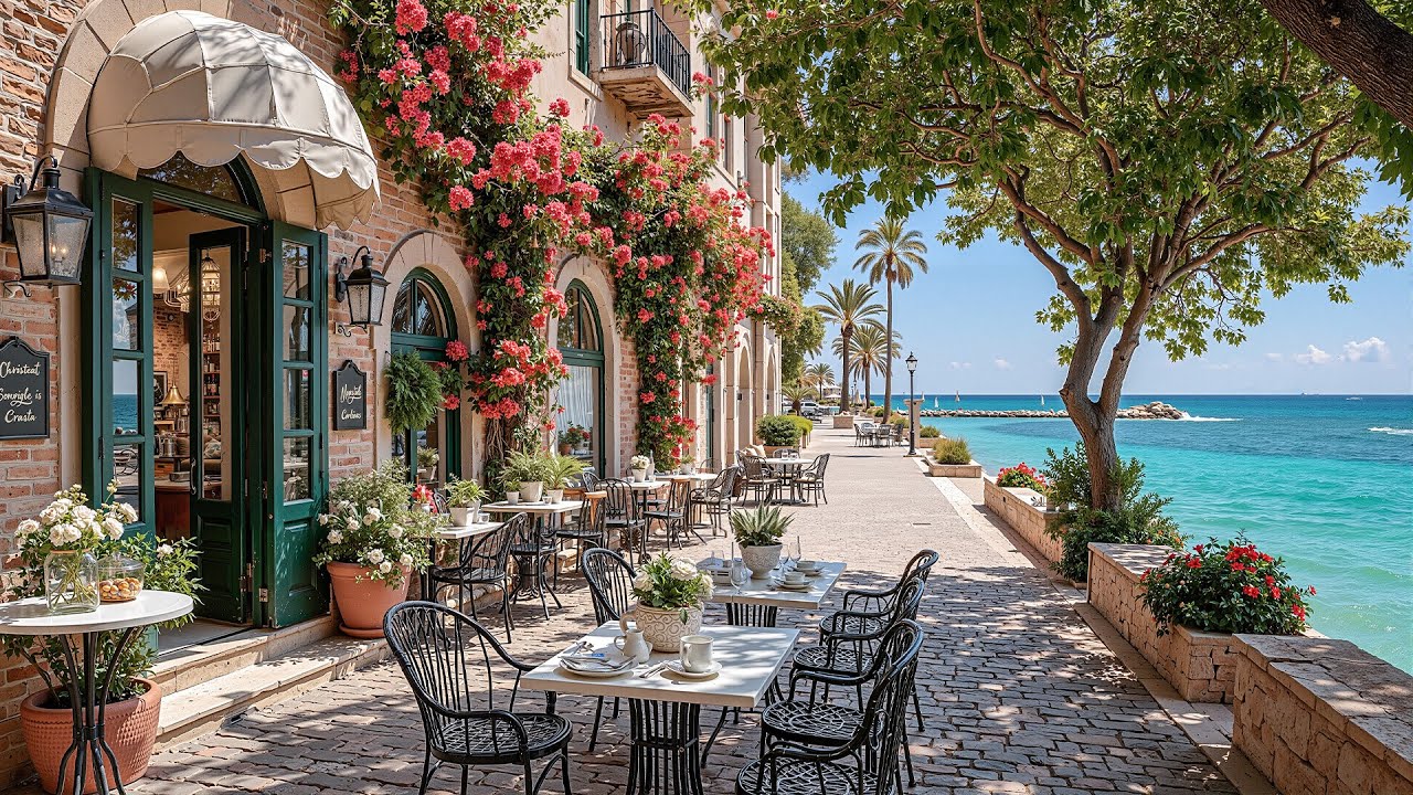 Gentle Seaside Outdoor Coffee Shop Jazz ☕🌊 Piano Jazz with Natural Ambience for a Peaceful Day