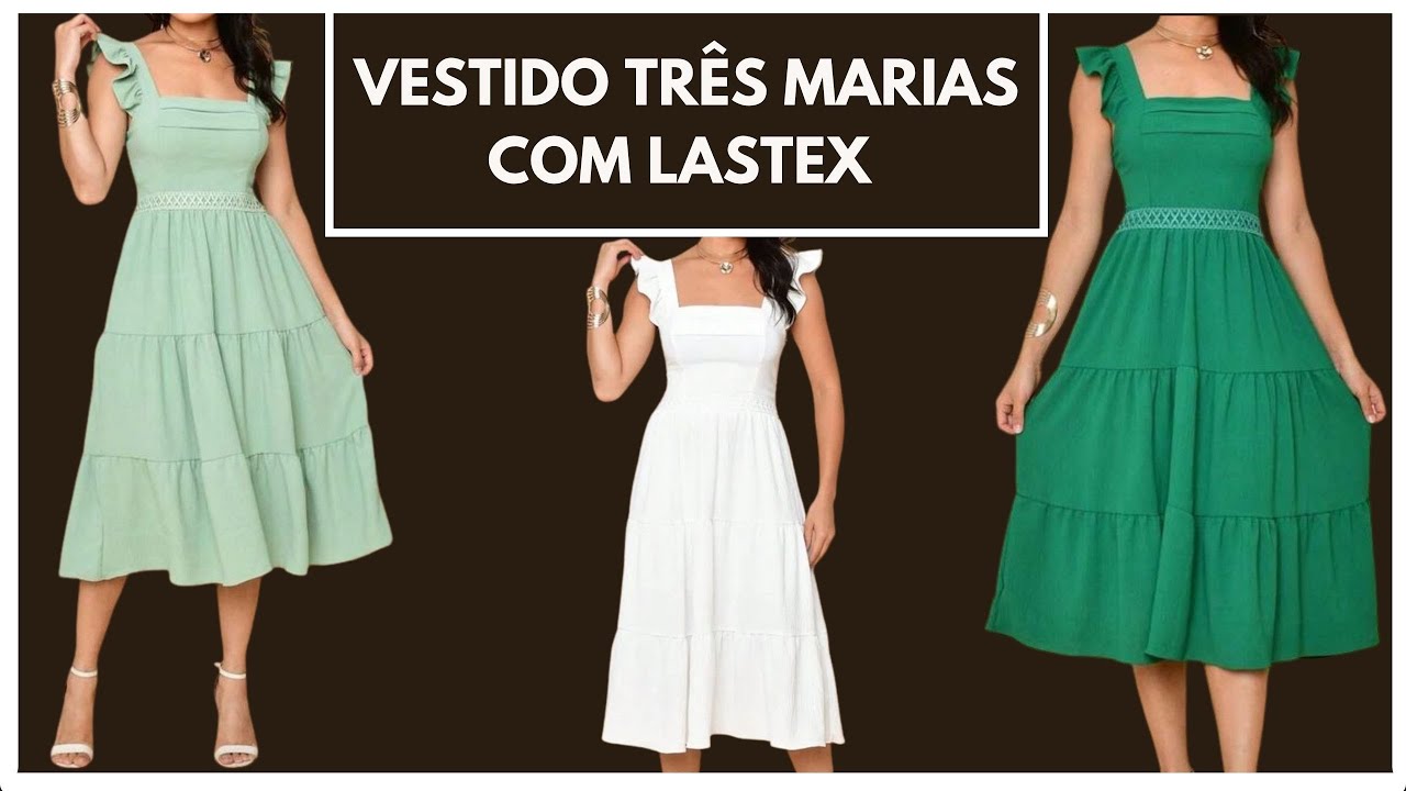 Vestido três marias com lastex - modelagem e costura