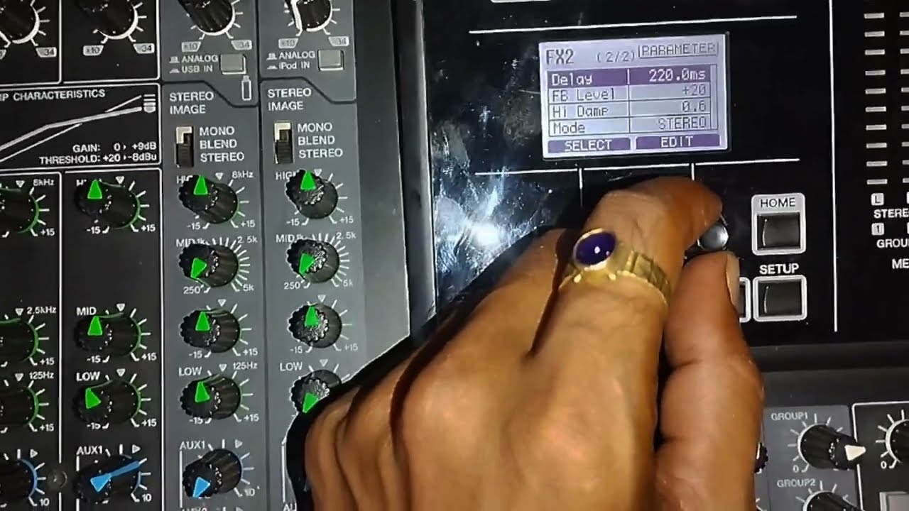 How to use Reverb and delay effects, Yamaha mixer display setting