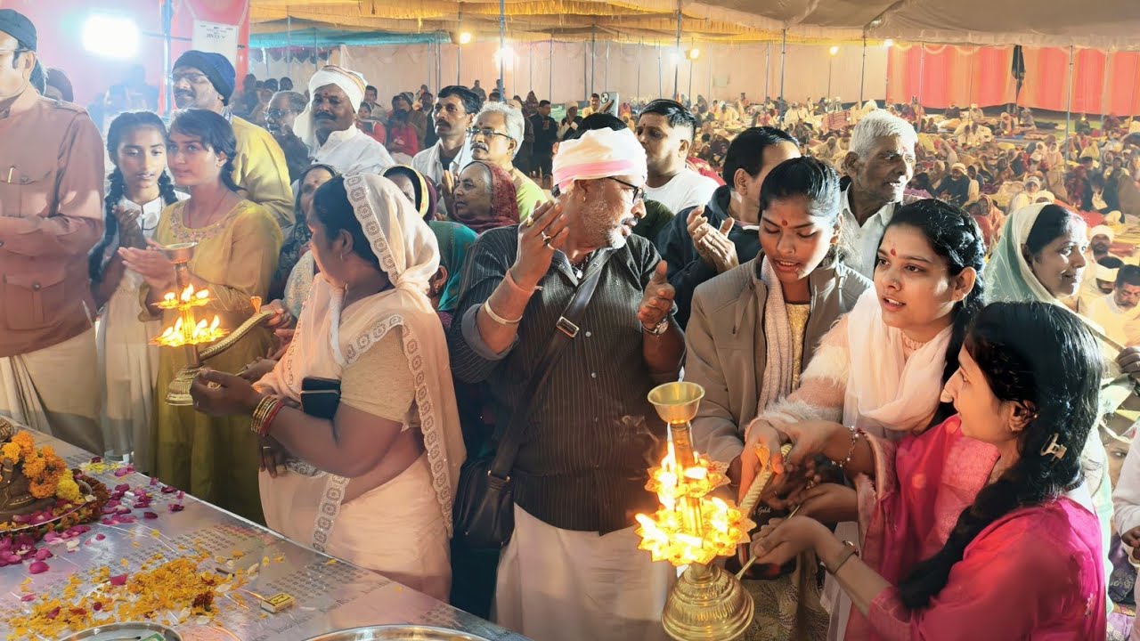 रात्रि पूजन ।। अखंड निराहार मां नर्मदा सेवा परिक्रमा  नर्मदा परिक्रमा ।। केरपानी